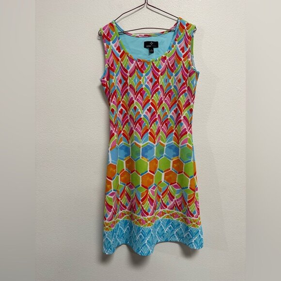 RONNI NICOLE Size large Multicolor Geometric Tank Pullover casual dress - Picture 1 of 5